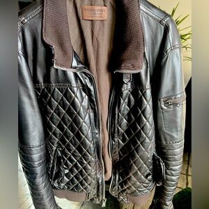 Brown Pleather Biker Style Jacket. This cool everyday hipster jacket is a must.